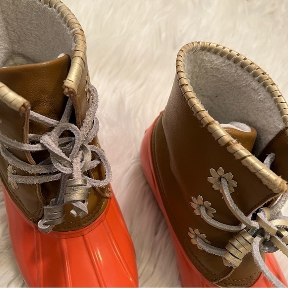 Jack Rogers Chloe Classic Rain Boot Tan Coral - Picture 5 of 10